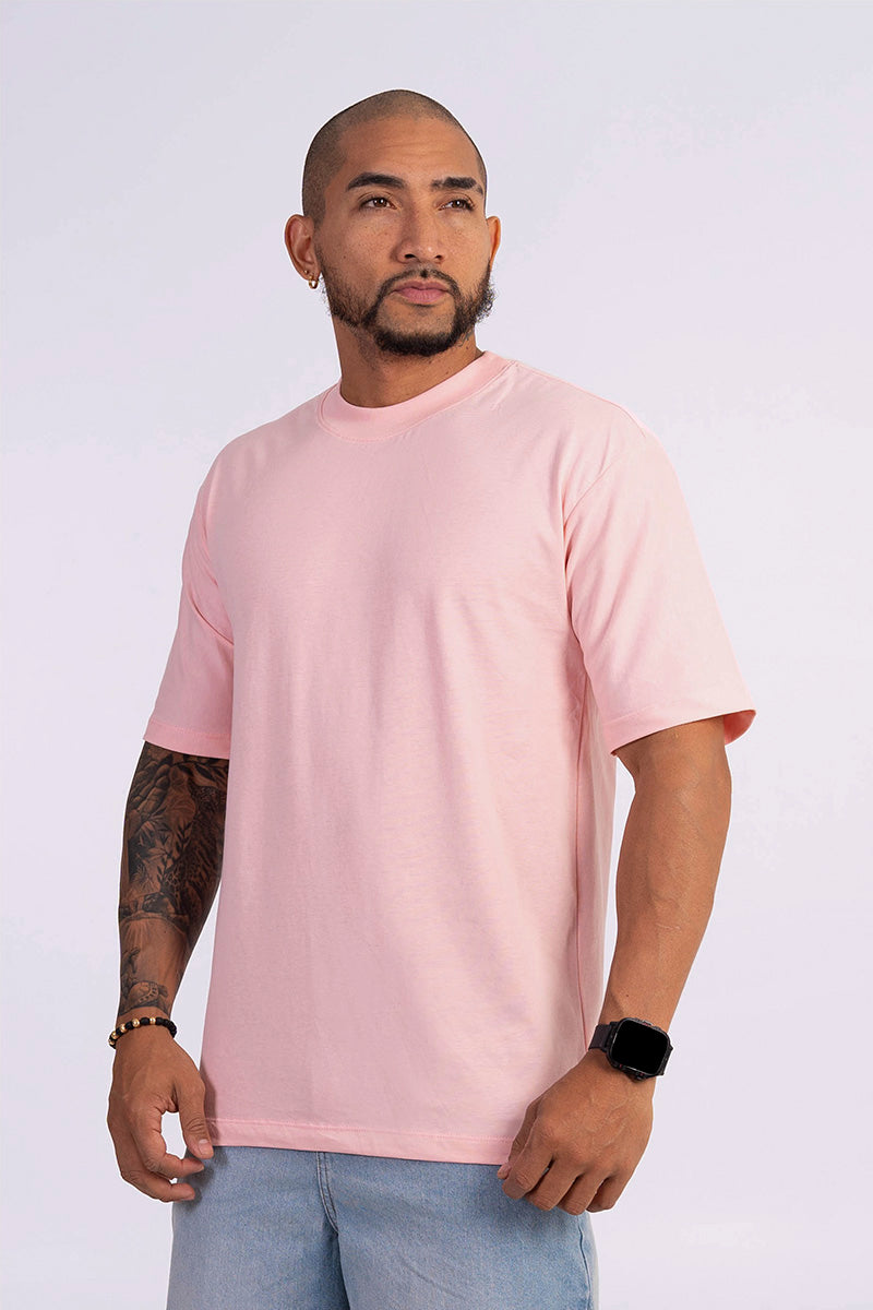 Camiseta regular básica rosada
