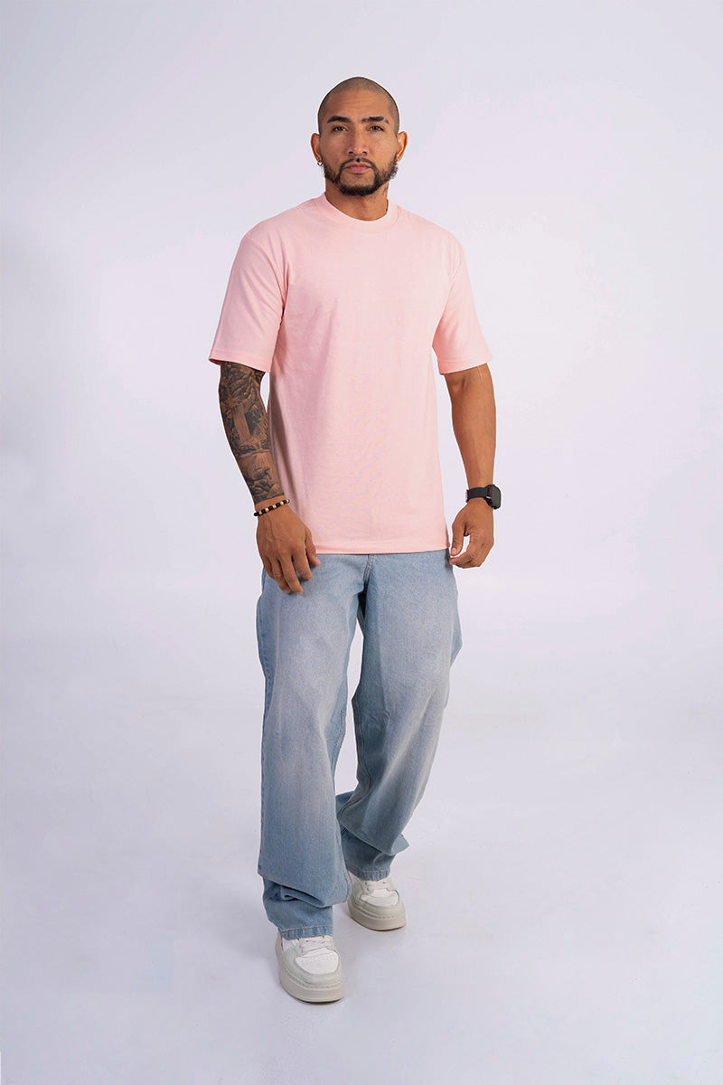 Camiseta regular básica rosada