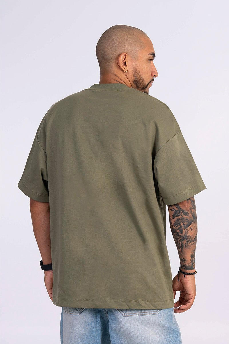Camiseta oversize oliva cruz