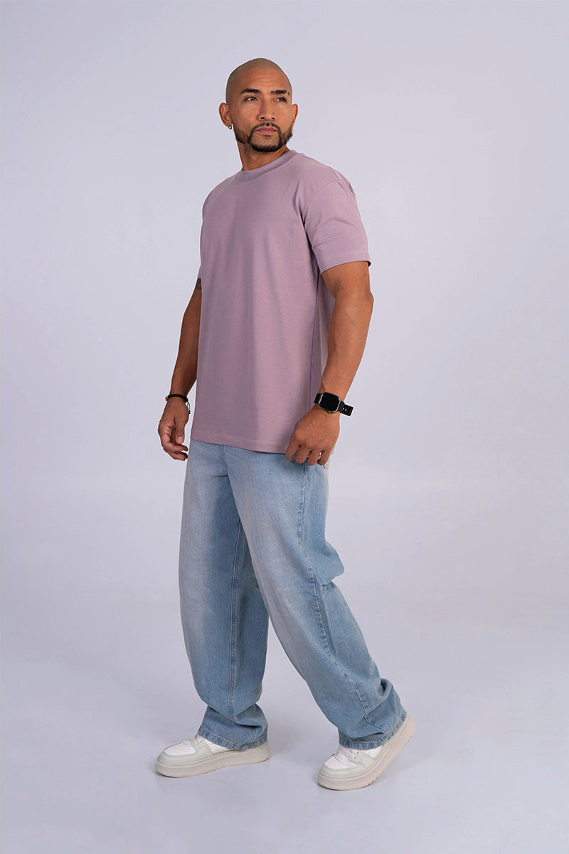 Camiseta regular básica lila