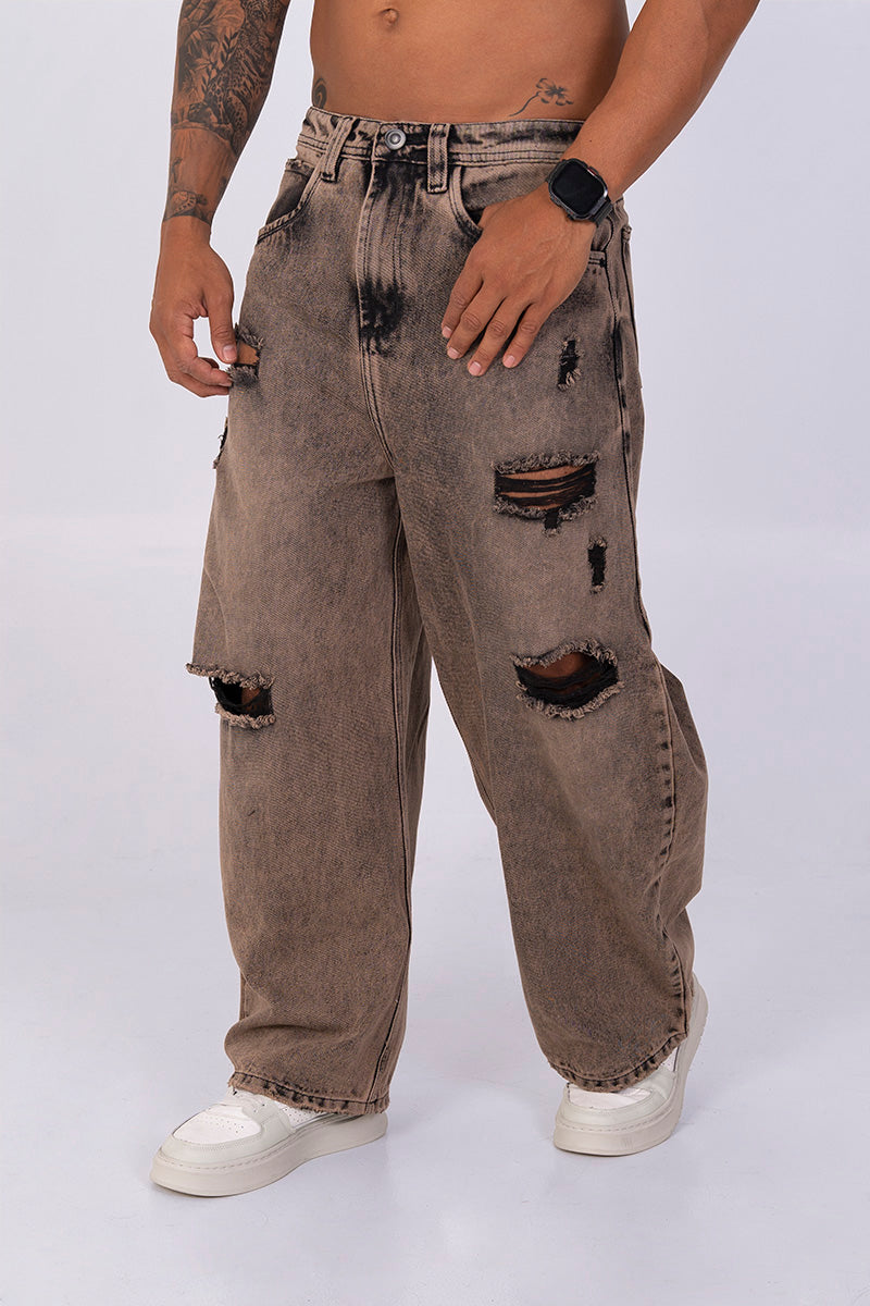 Jean baggy vintage brown