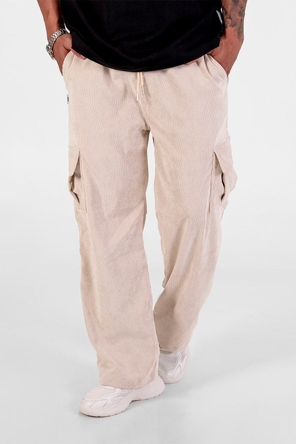 Jogger tejido acanalado caqui