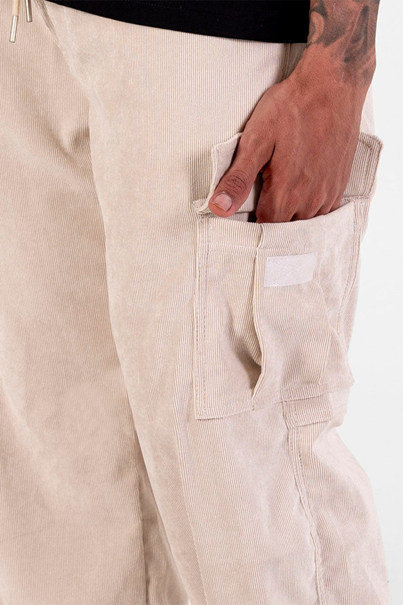 Jogger tejido acanalado caqui