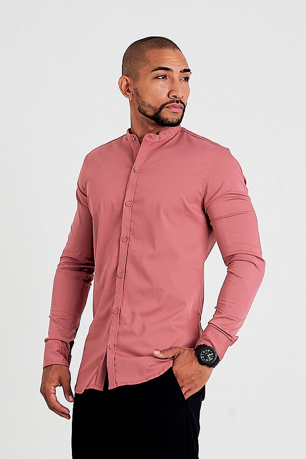 Camisa básica manga larga palo de rosa