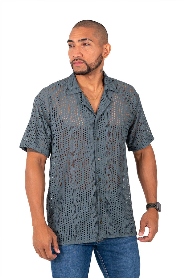 Camisa regular textura jade