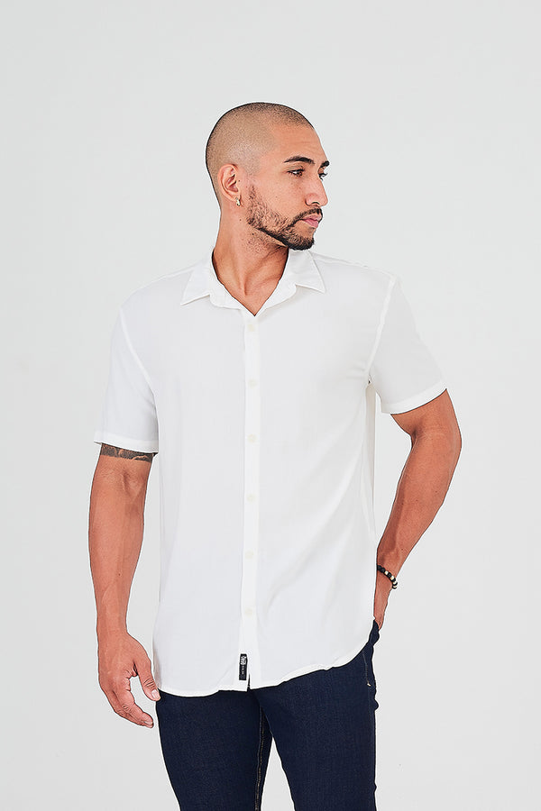 Camisa cuello inglés blanco hueso