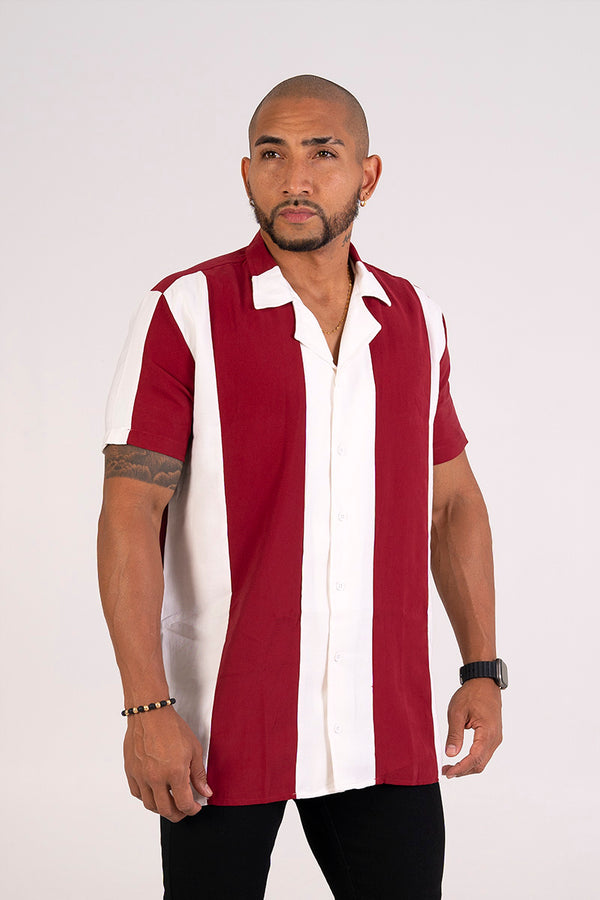 Camisa corte vinoblanco
