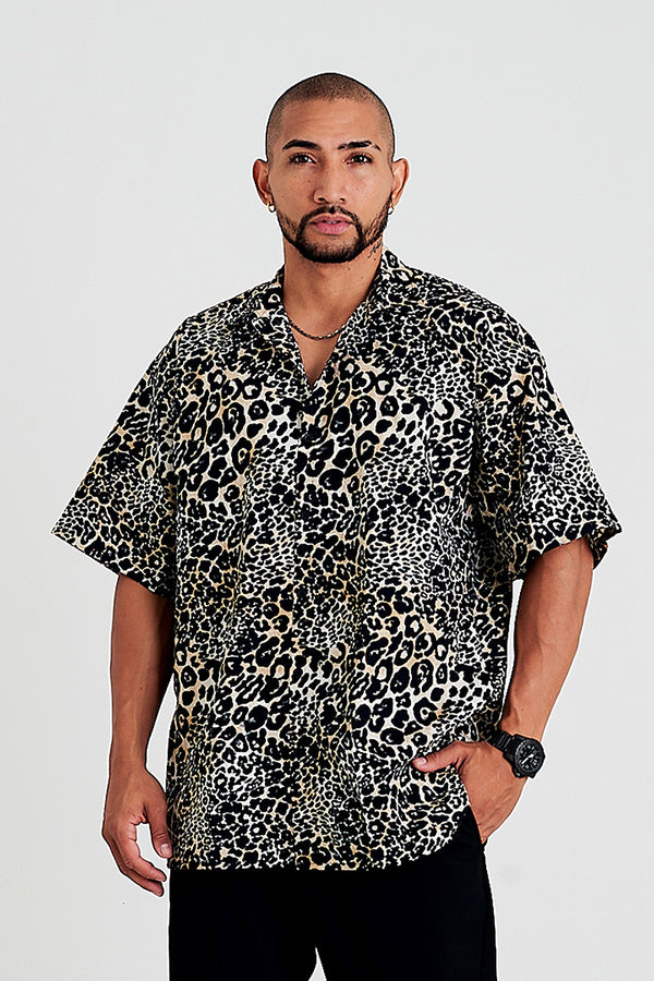 Camisa oversize animal print leopardo