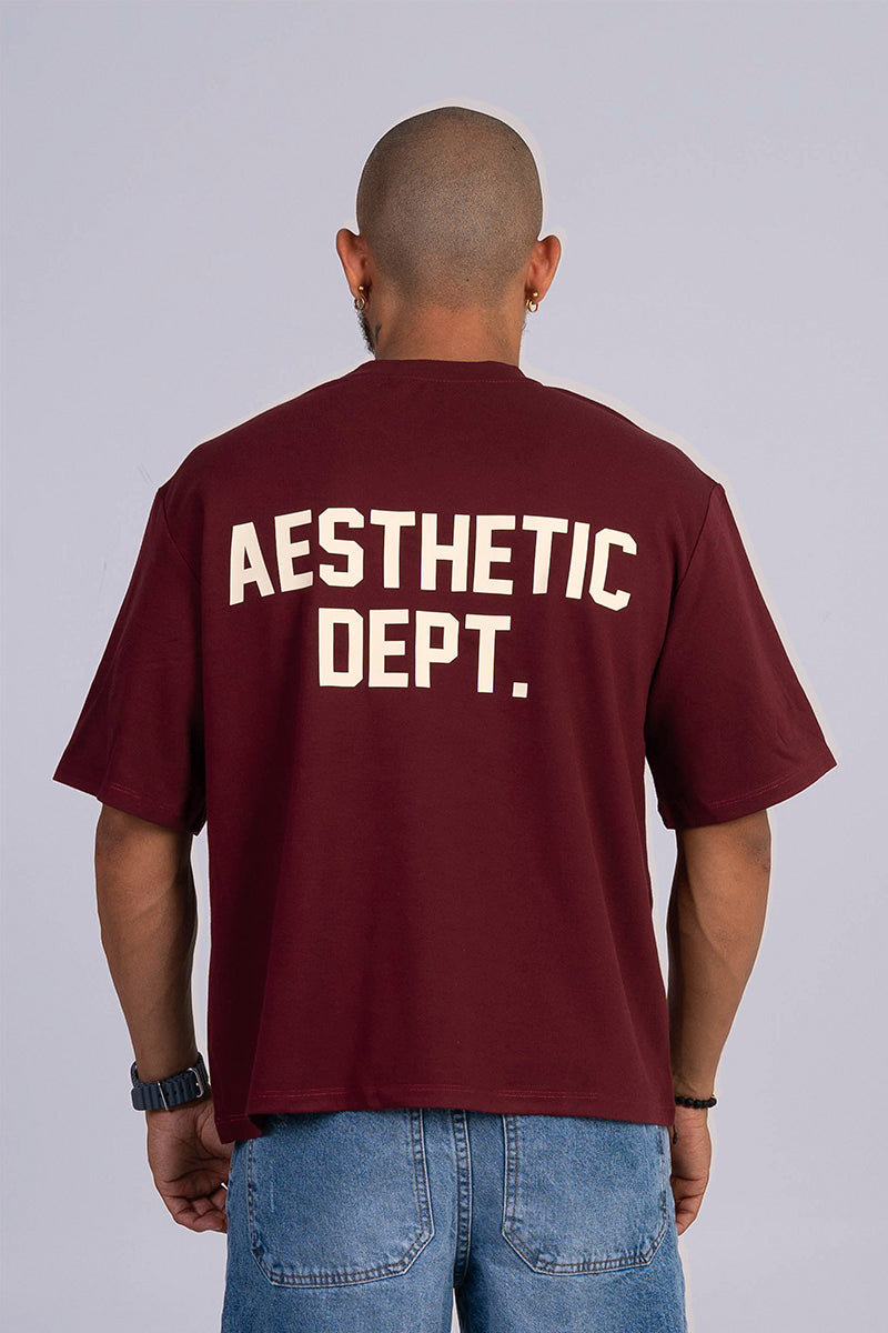 Camiseta boxy fit textura vino dept.