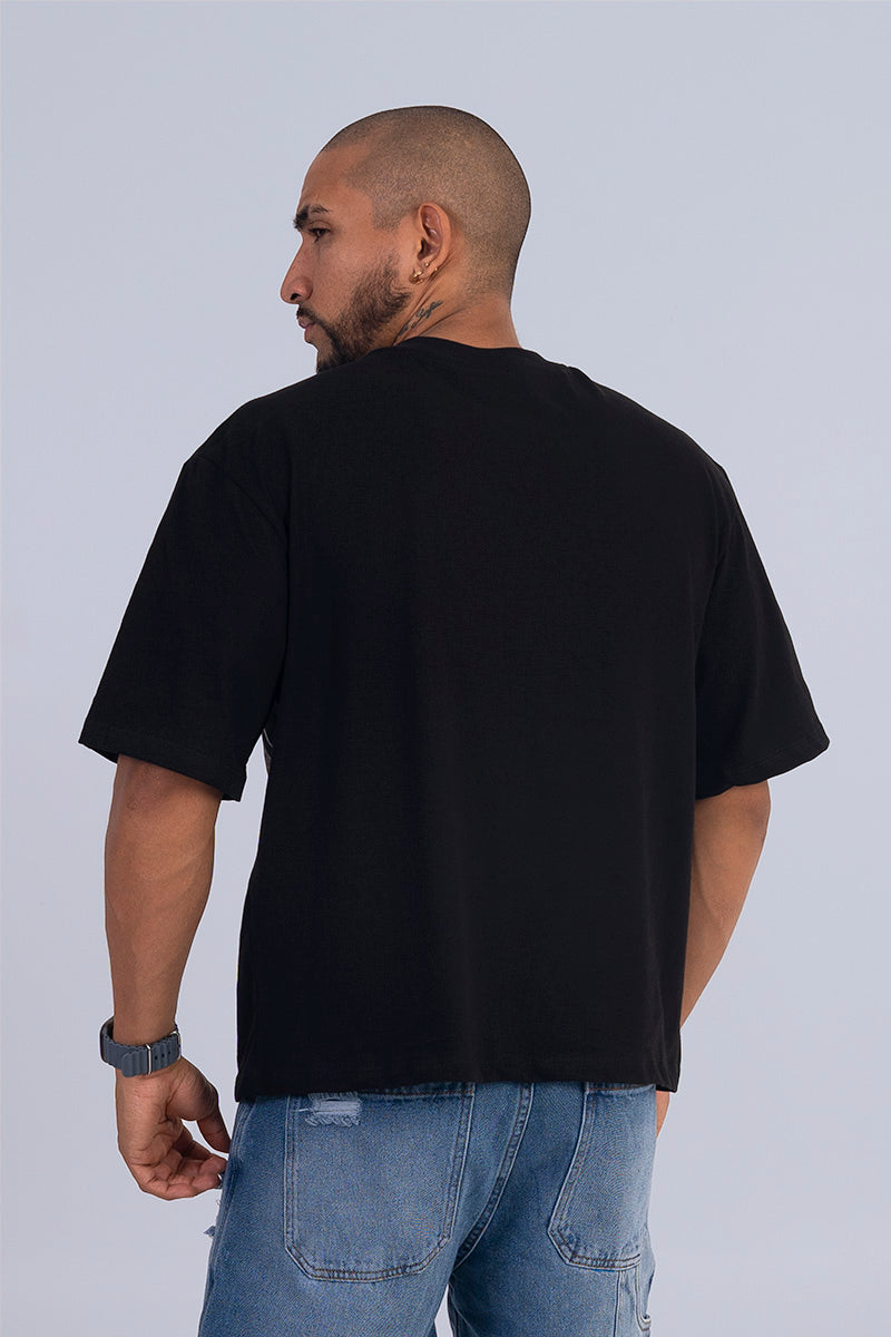 Camiseta boxy fit black cherry