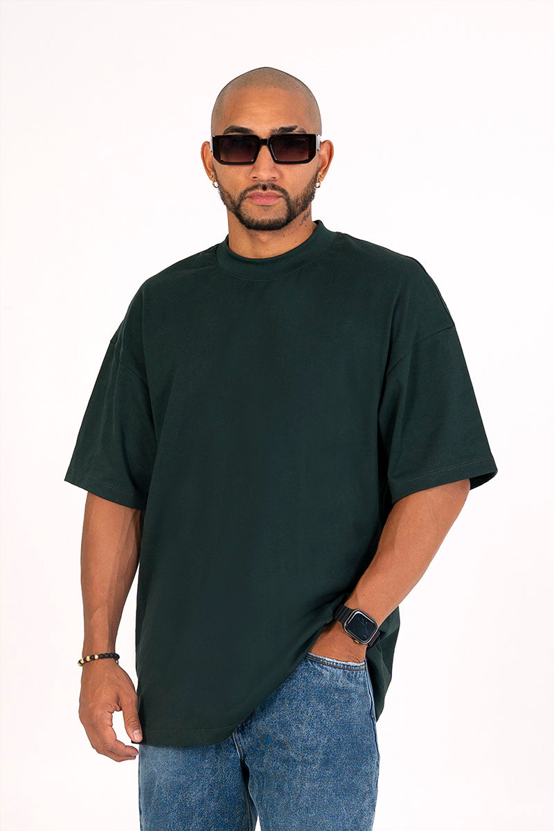 Camiseta oversize verde-bosque