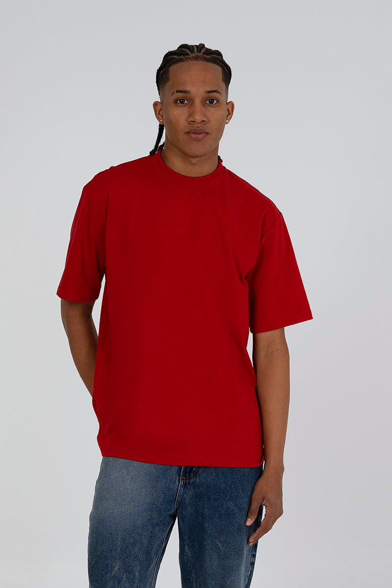 Camiseta básica roja relaxed 300gr