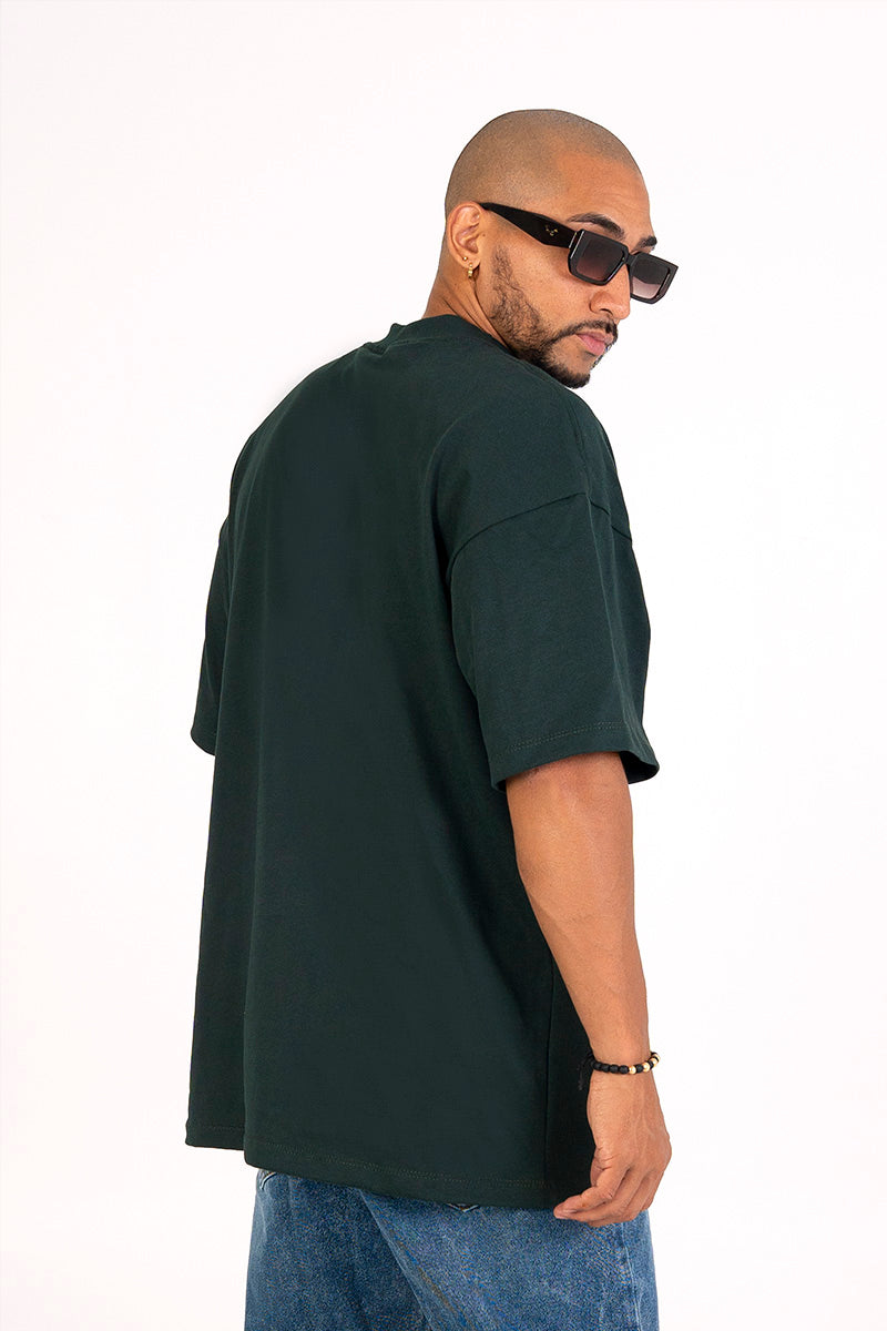 Camiseta oversize verde-bosque
