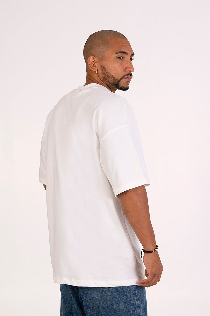 Camiseta oversize blanco hueso