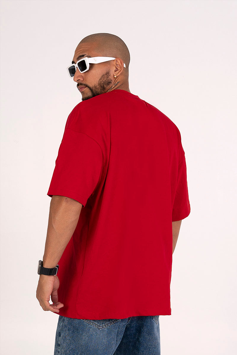 Camiseta oversize rojo carmesí