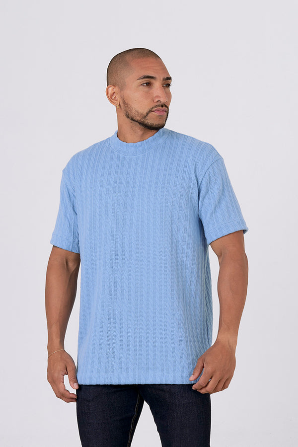 Camiseta regular textura azul