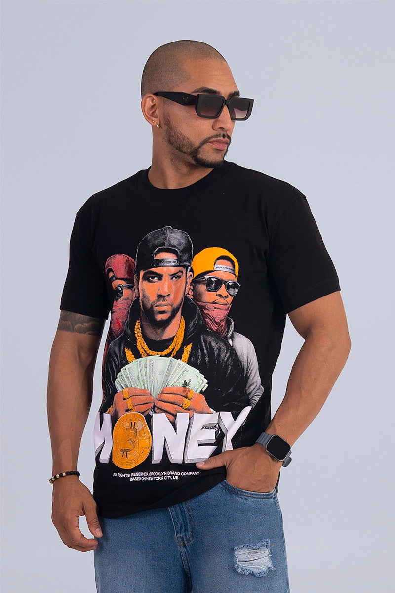 Camiseta regular money hustle