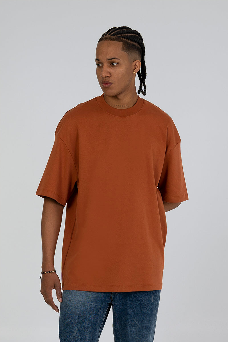 Camiseta oversize básica terracota 300gr
