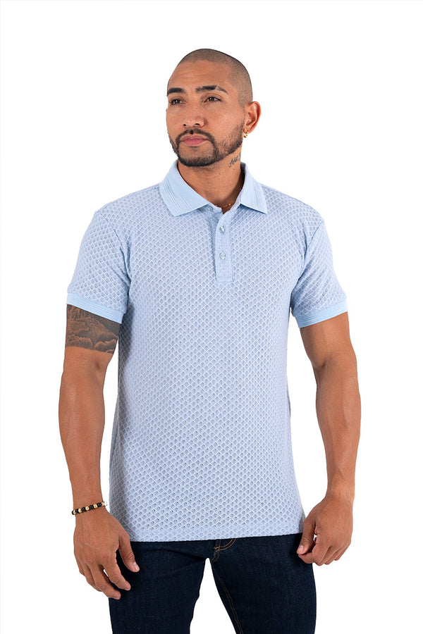Polo textura azul