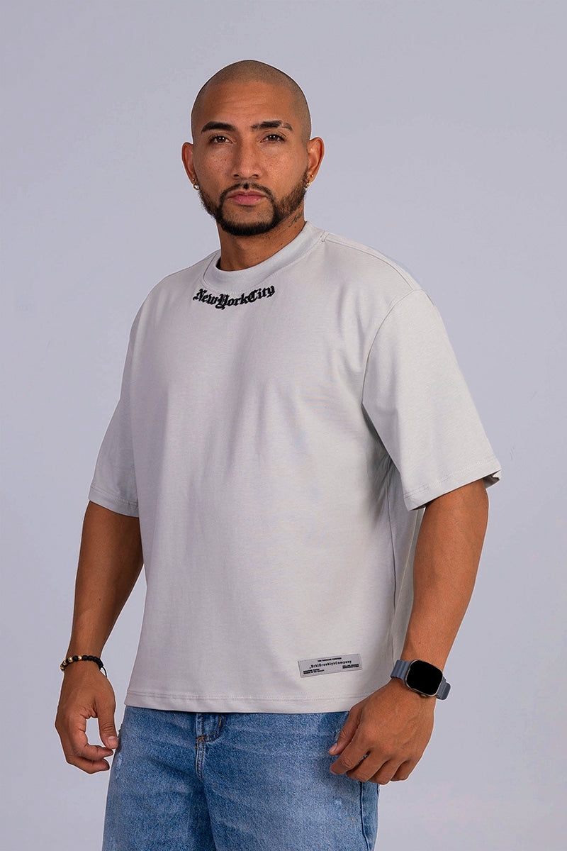 Camiseta boxy fit algodón york gray