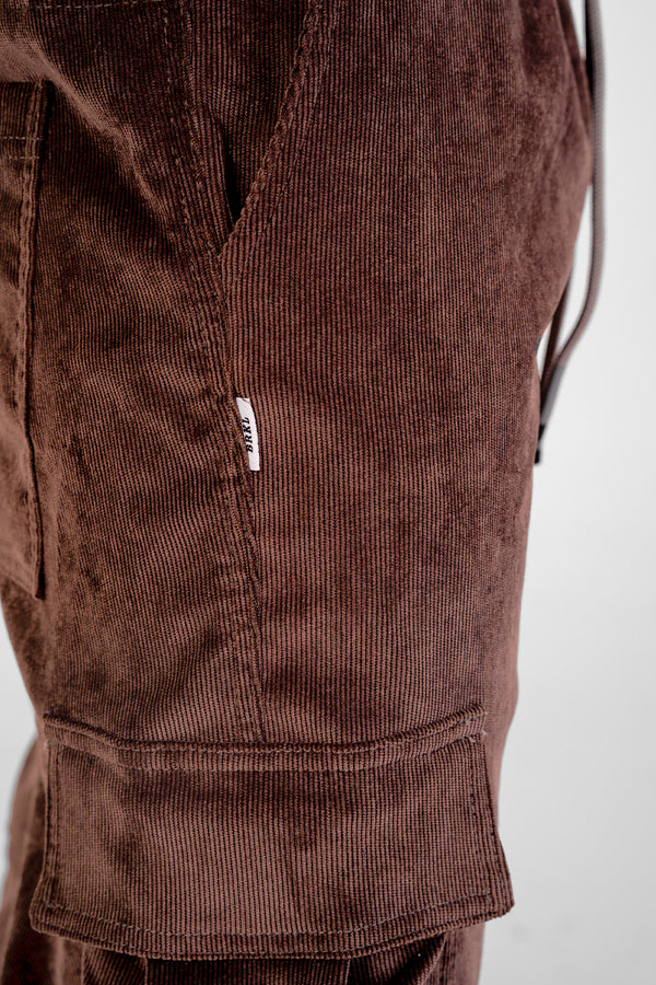 Jogger tejido acanalado café