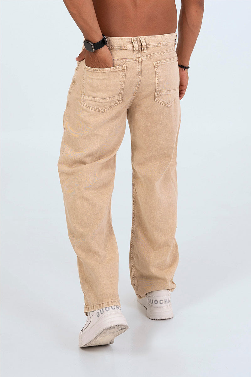 Jean straight classic camel