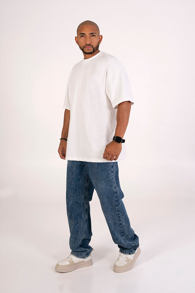 Camiseta oversize blanco hueso