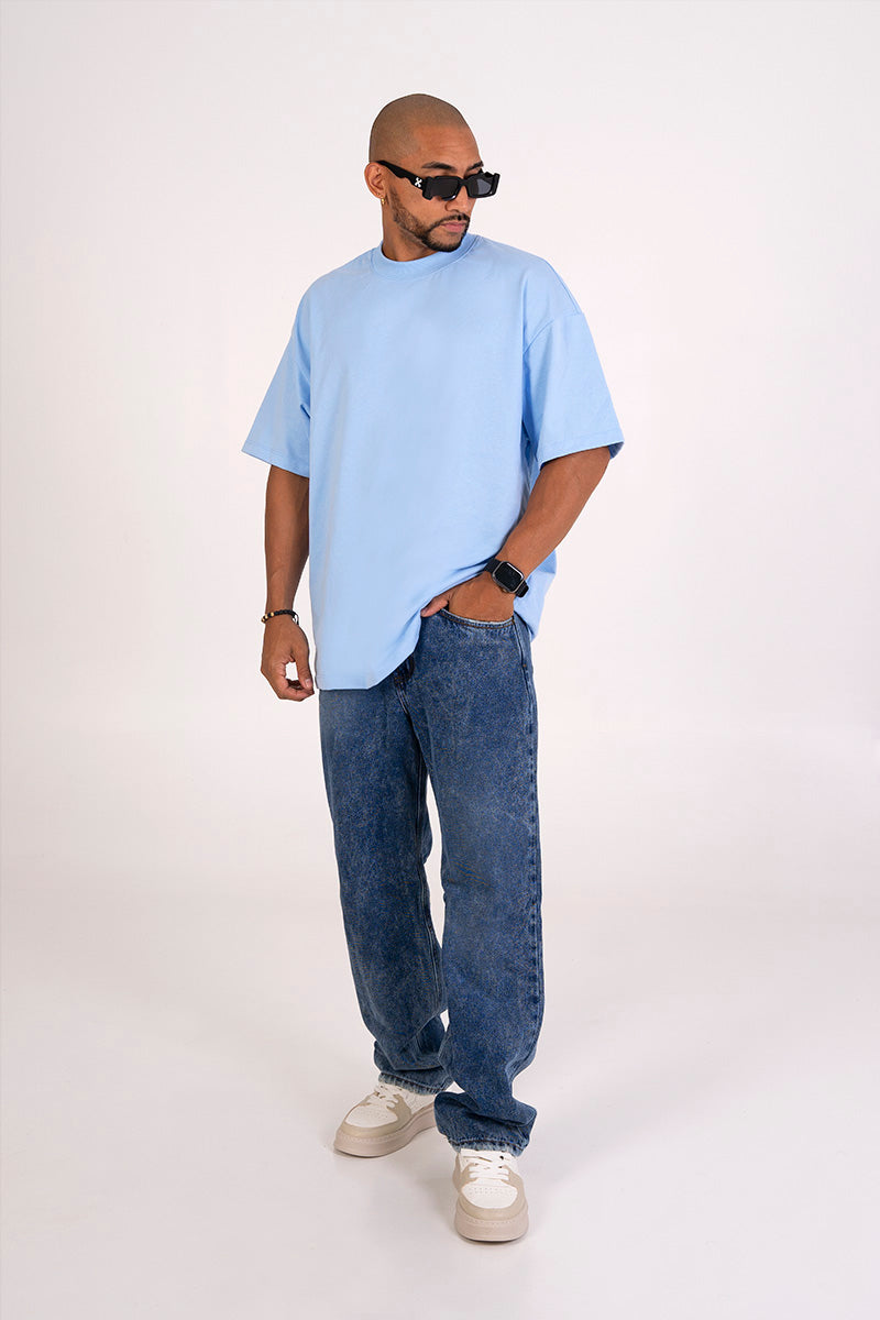 Camiseta oversize azul cielo