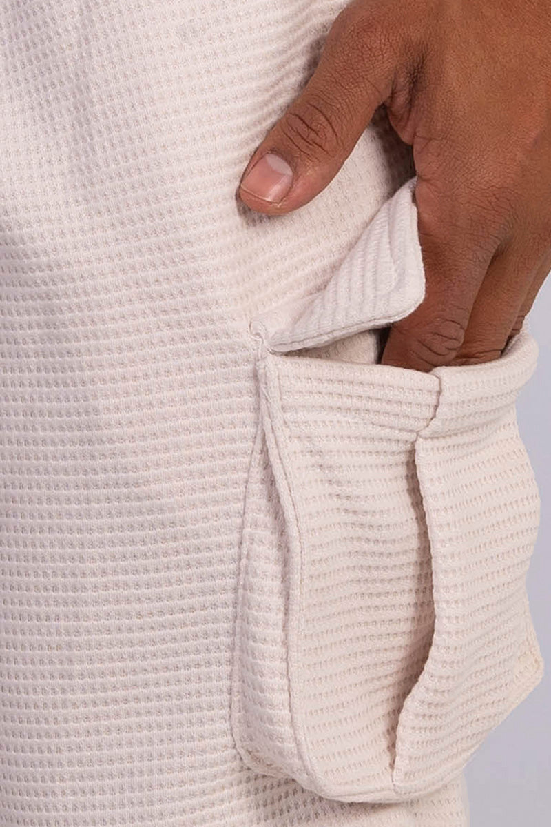 Pantaloneta textura waffle beige