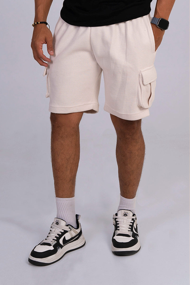 Pantaloneta textura waffle beige