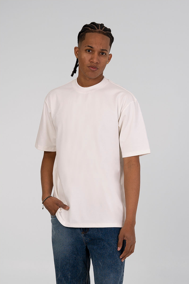Camiseta básica blanco hueso relaxed 300gr