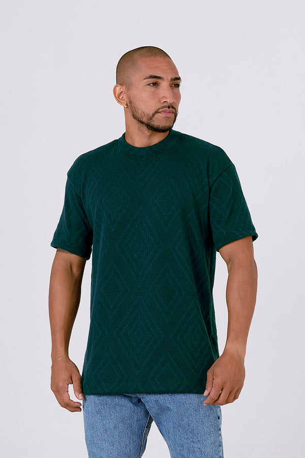 Camiseta regular textura verde