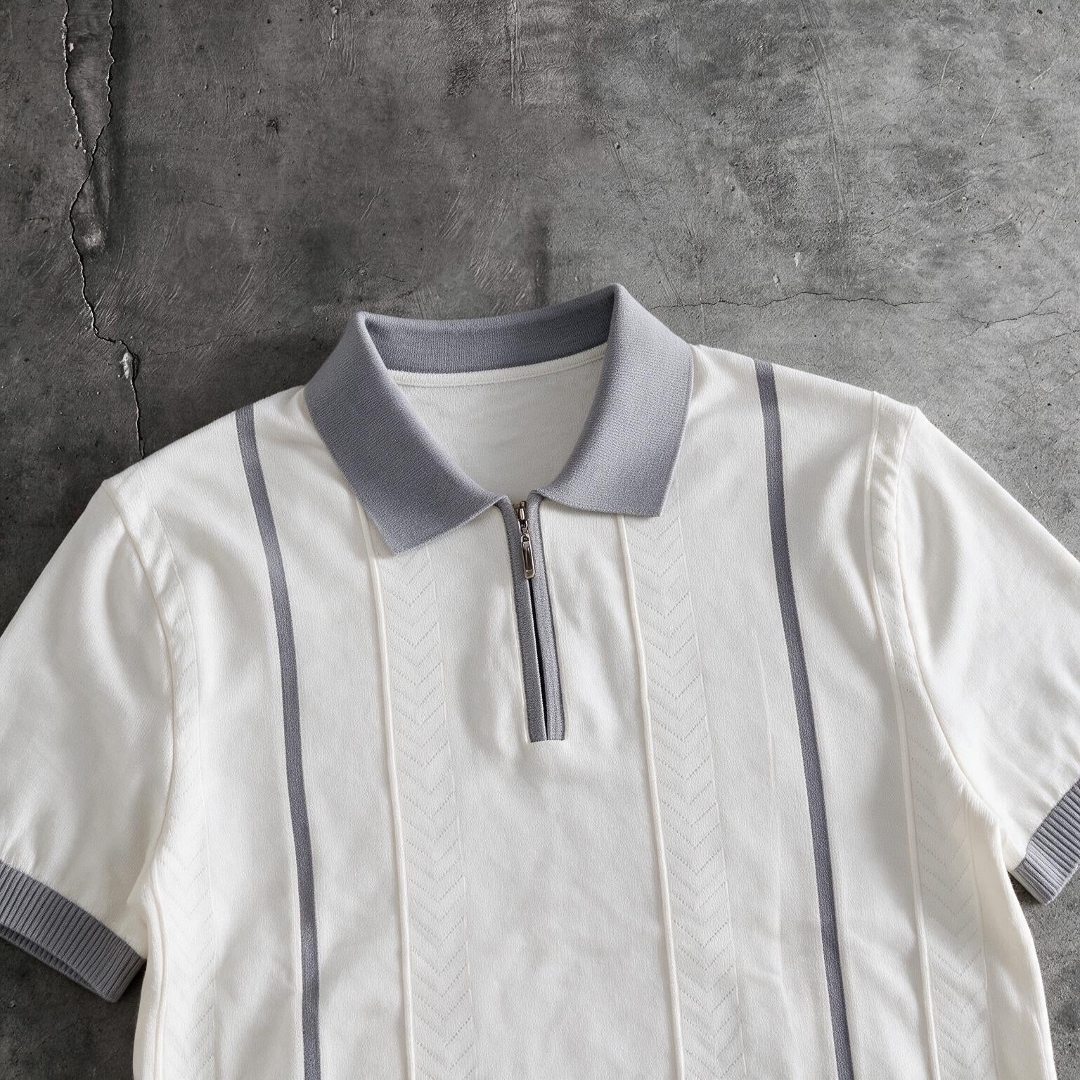 Polo textura gris cierre