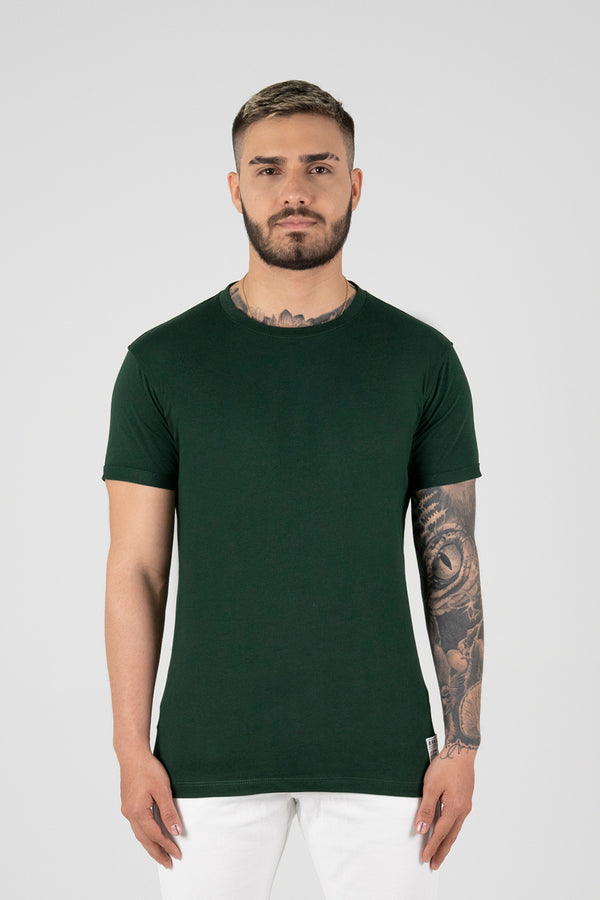 camiseta básica verde militar